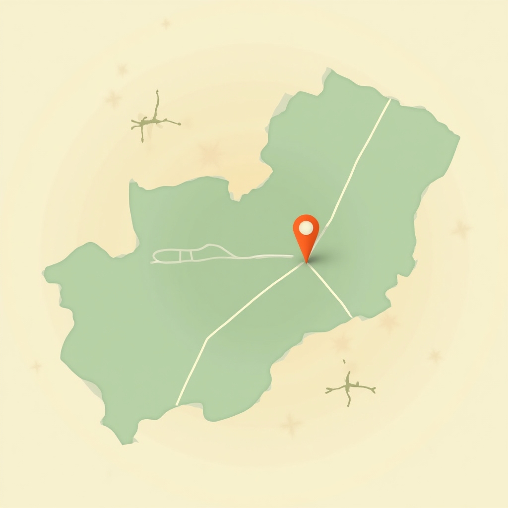 Ilustracyjna mapa regionu łódzkiego z zaznaczonym obszarem działania centrum edukacyjnego